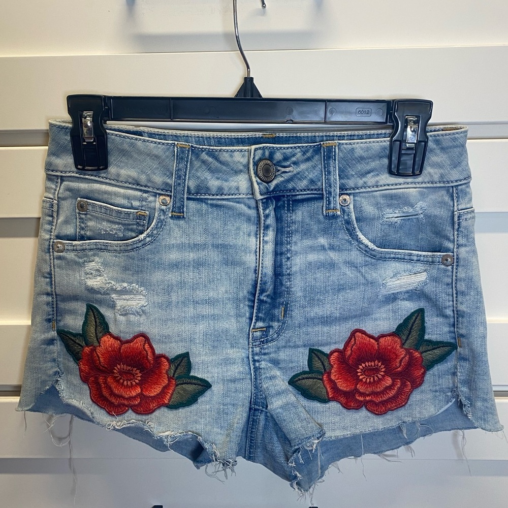 American Eagle Denim Flower Shorts